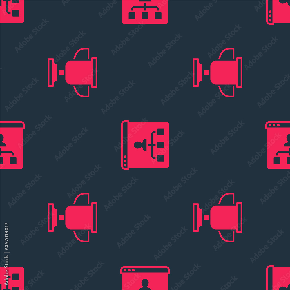 Set Award cup and Online education on seamless pattern. Vector