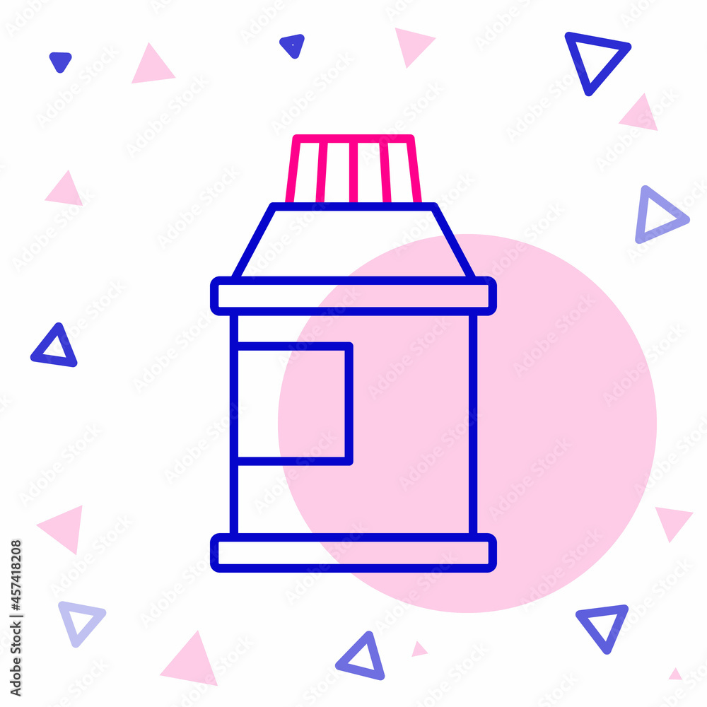 Line Paint, gouache, jar, dye icon isolated on white background. Colorful outline concept. Vector