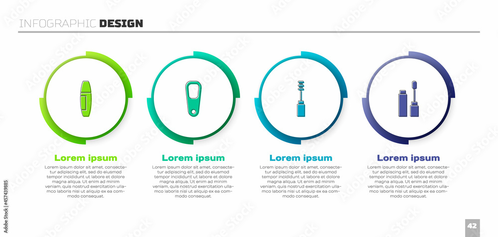 设置睫毛刷、脚用Pumice和.Business infographic template.Vvector