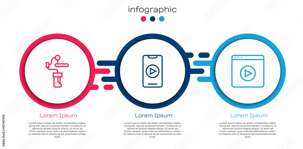 为相机、在线播放视频和.Business infographic template.Vvector设置线万向节稳定器