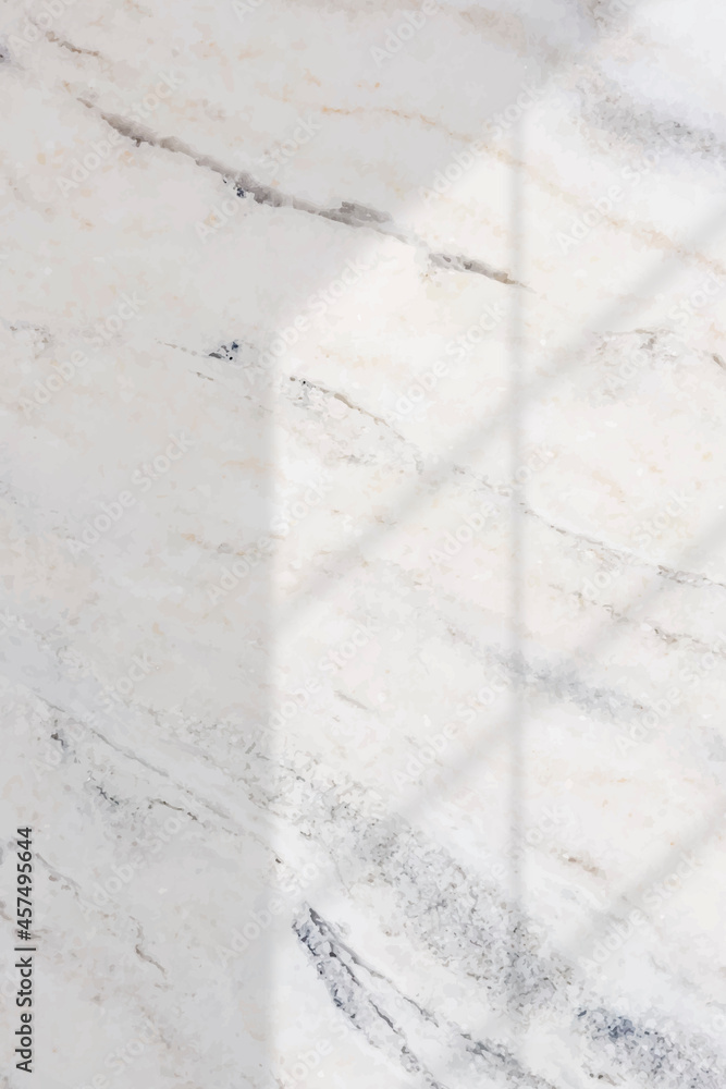 Window shadow on white marble background vector