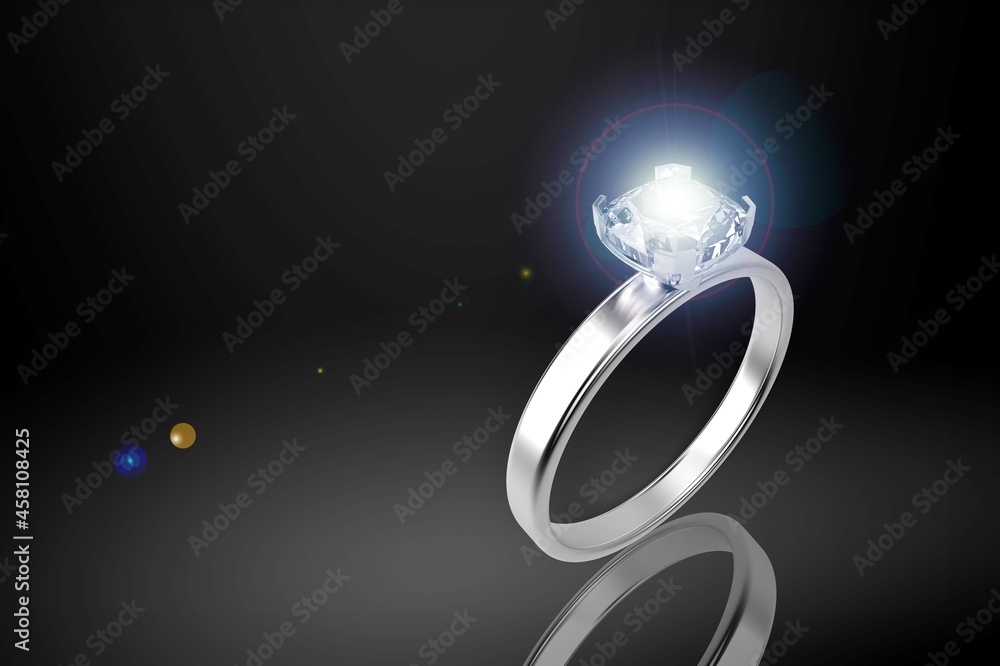 Beautiful ring accessory on a black background