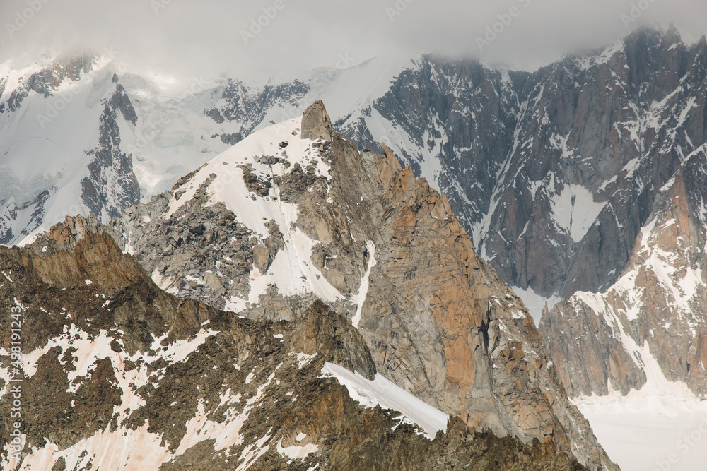 Summer view of Mont Blanc summit, which is also often called the roof of Europe