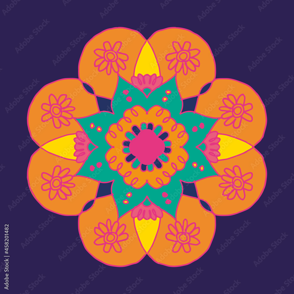 Diwali Indian rangoli vector design