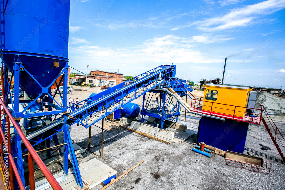 Cement production in quarry - industrial background