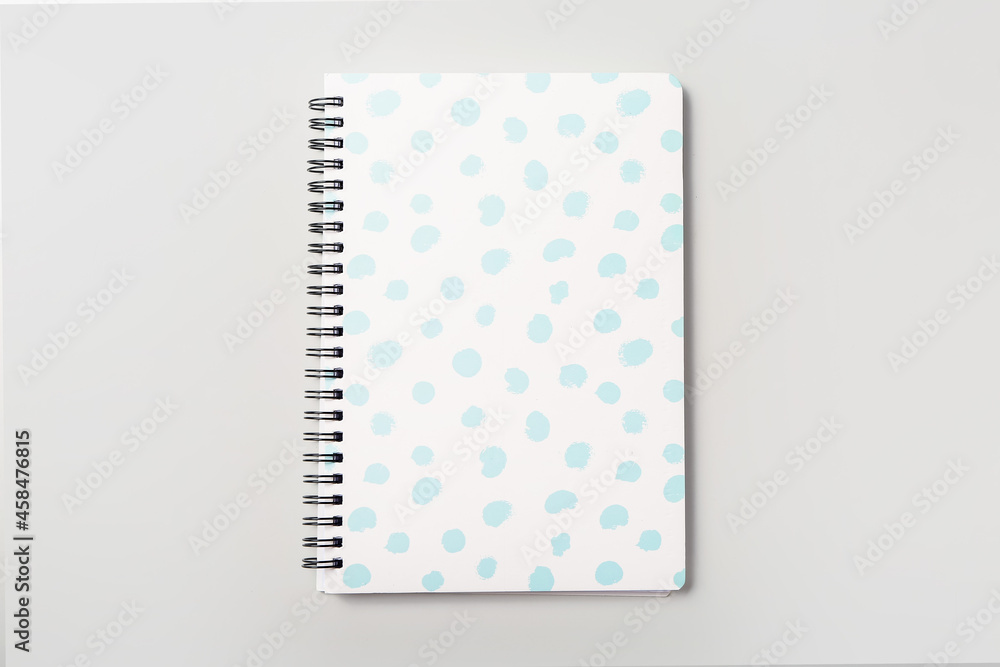 Stylish notebook on white background