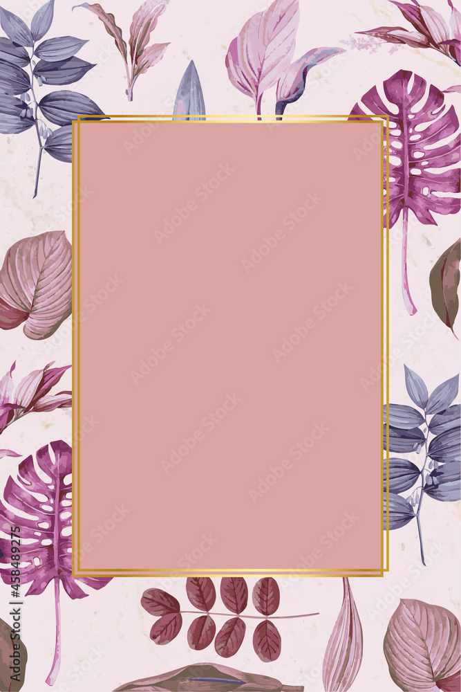 Rectangle frame on a tropical background vector