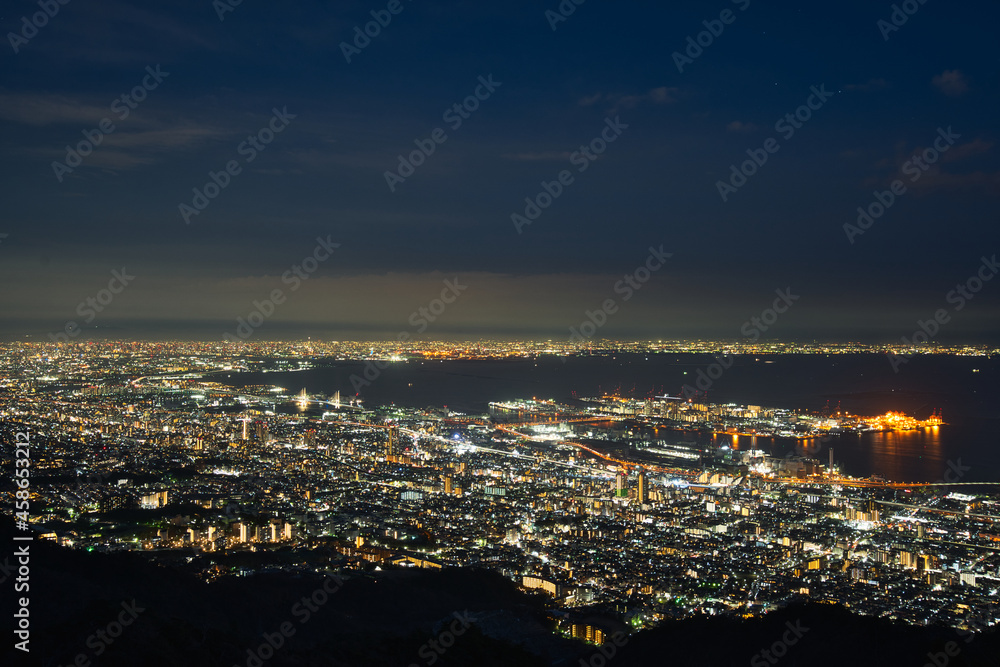 兵庫県掬星台から見た神戸の夜景