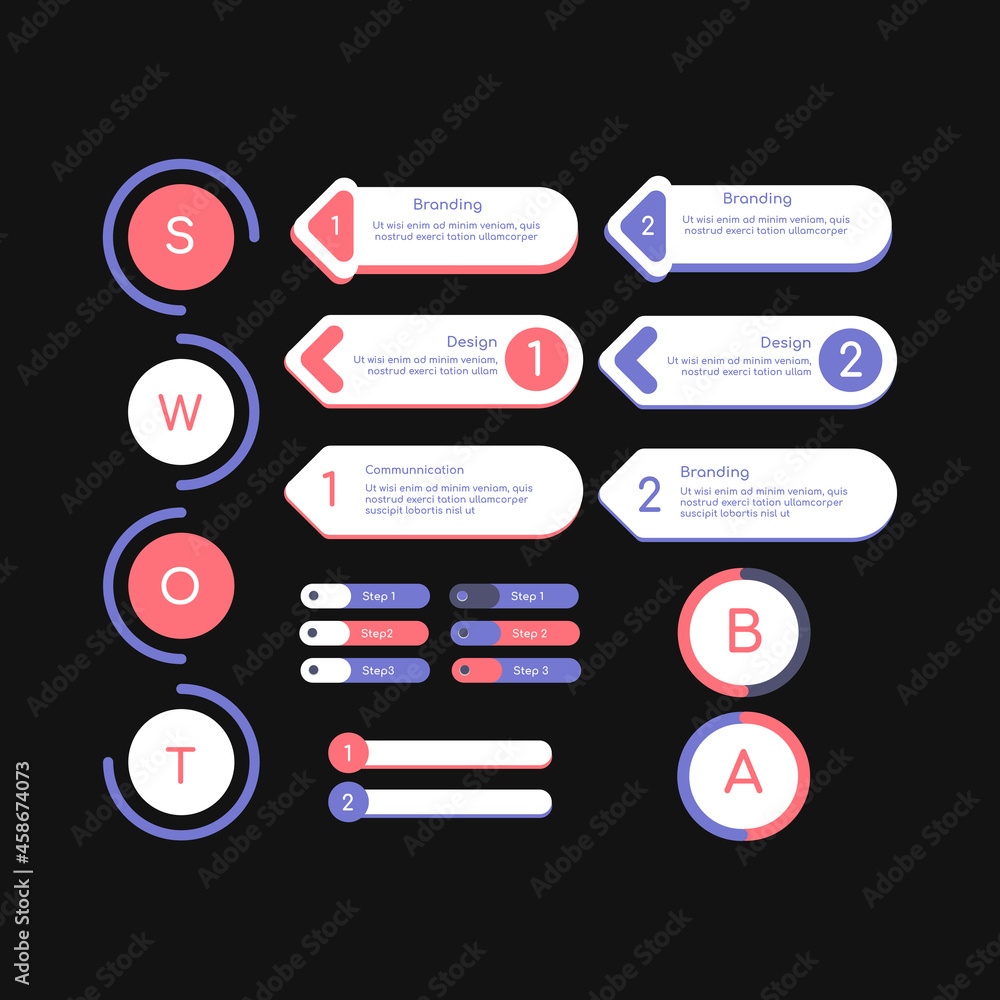 Colorful infographic design elements vector collection