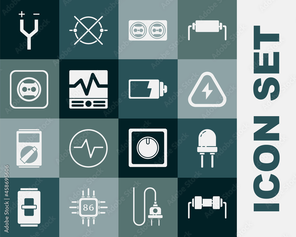 Set Resistor electricity, Light emitting diode, High voltage, Electrical outlet, measuring instrumen