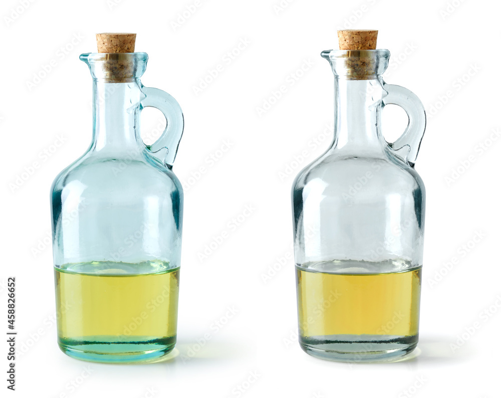 two oil bottles