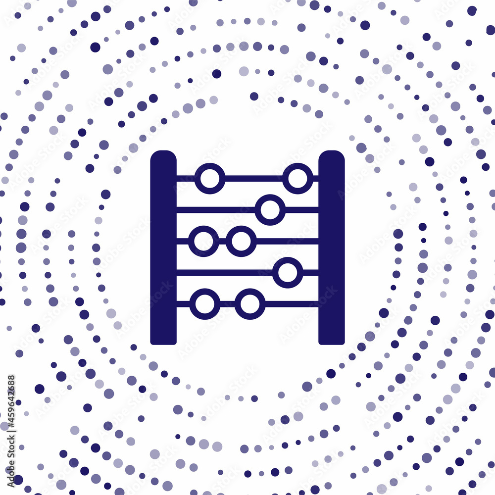 白色背景上隔离的蓝色算盘图标。传统计数框。教育标志。Mathemati