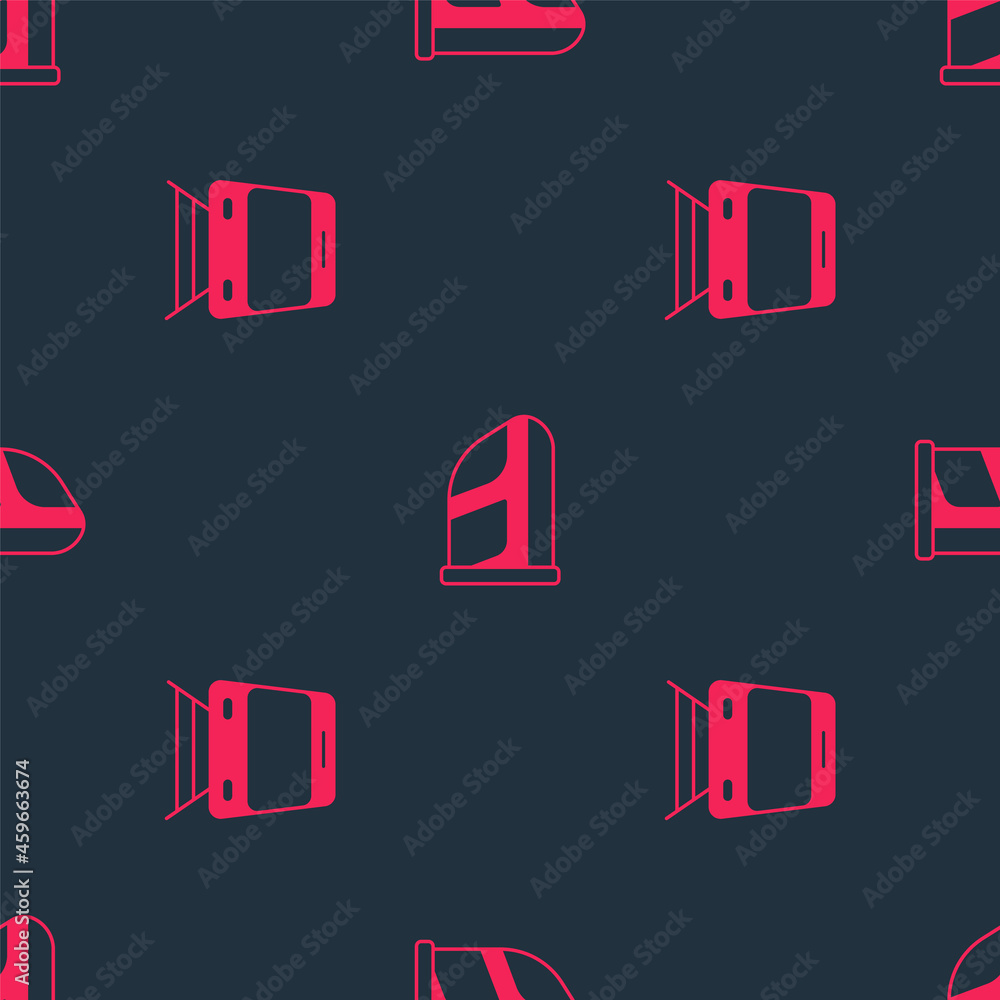 Set Train and railway and on seamless pattern. Vector