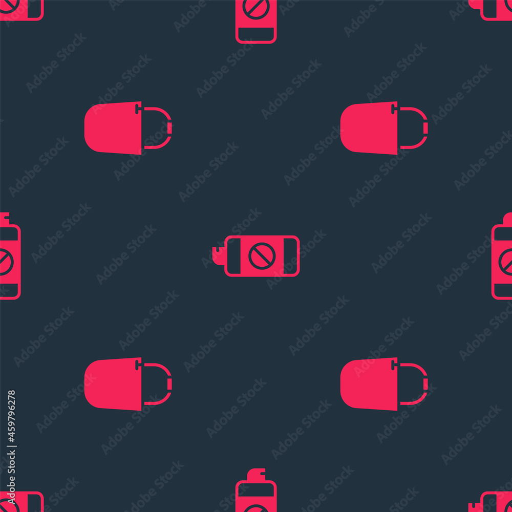 Set Bucket and Garden sprayer for fertilizer on seamless pattern. Vector