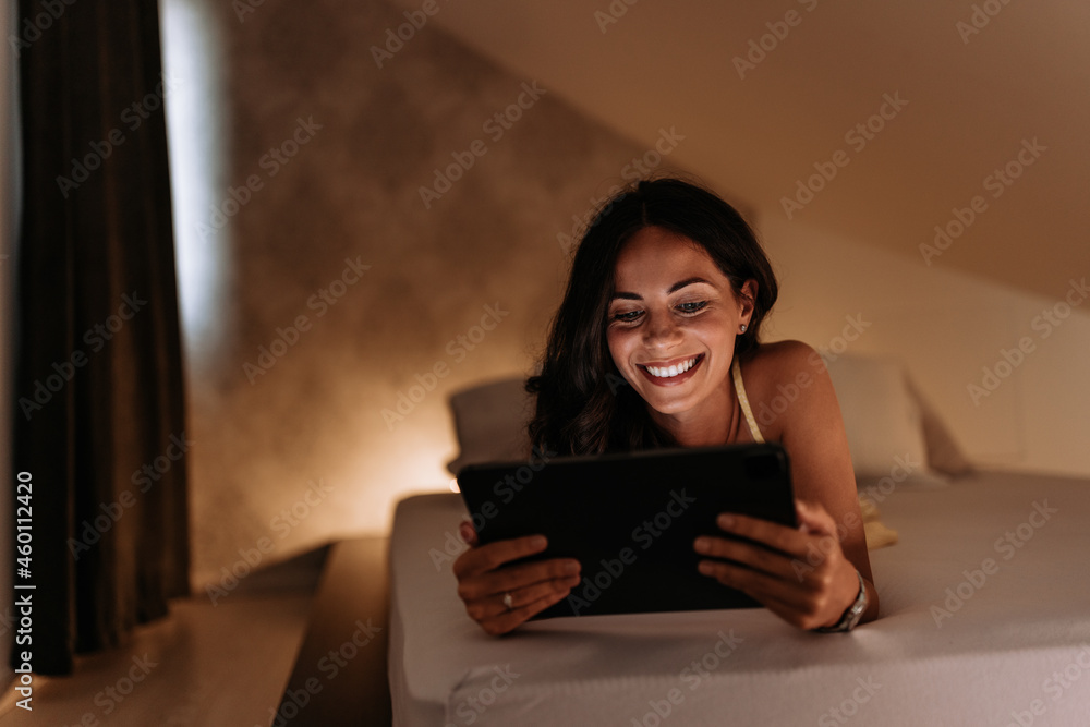 Adult woman, having a relaxing day at the hotel.