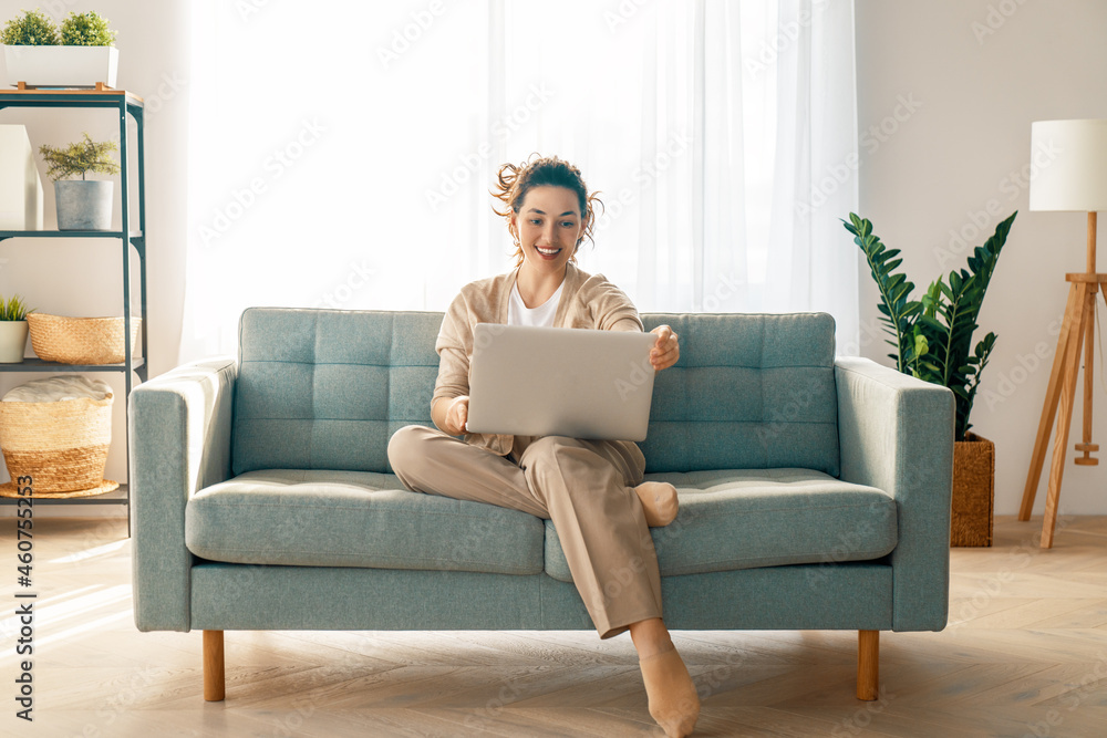 woman using laptop