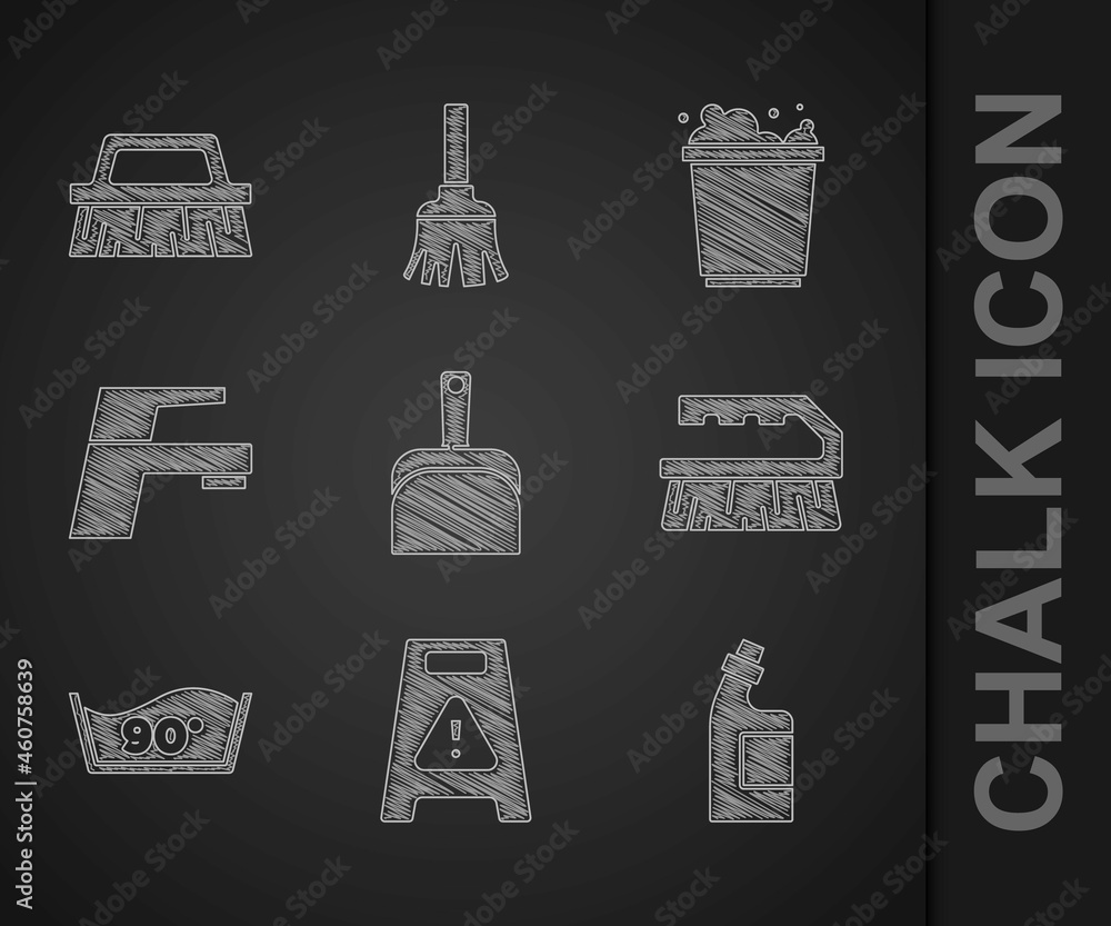 集尘器、湿地板、清洗剂瓶、刷子、温水洗涤、水龙头、带f的水桶