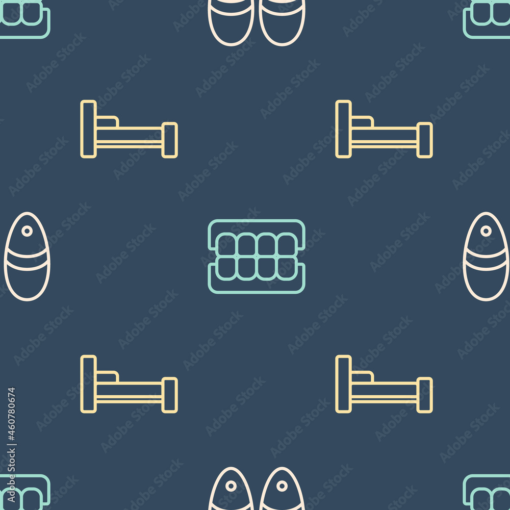 将拖鞋、床和假钳口设置为无缝图案。Vector