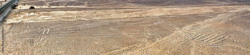 The Lizard figure at Nazca in Peru