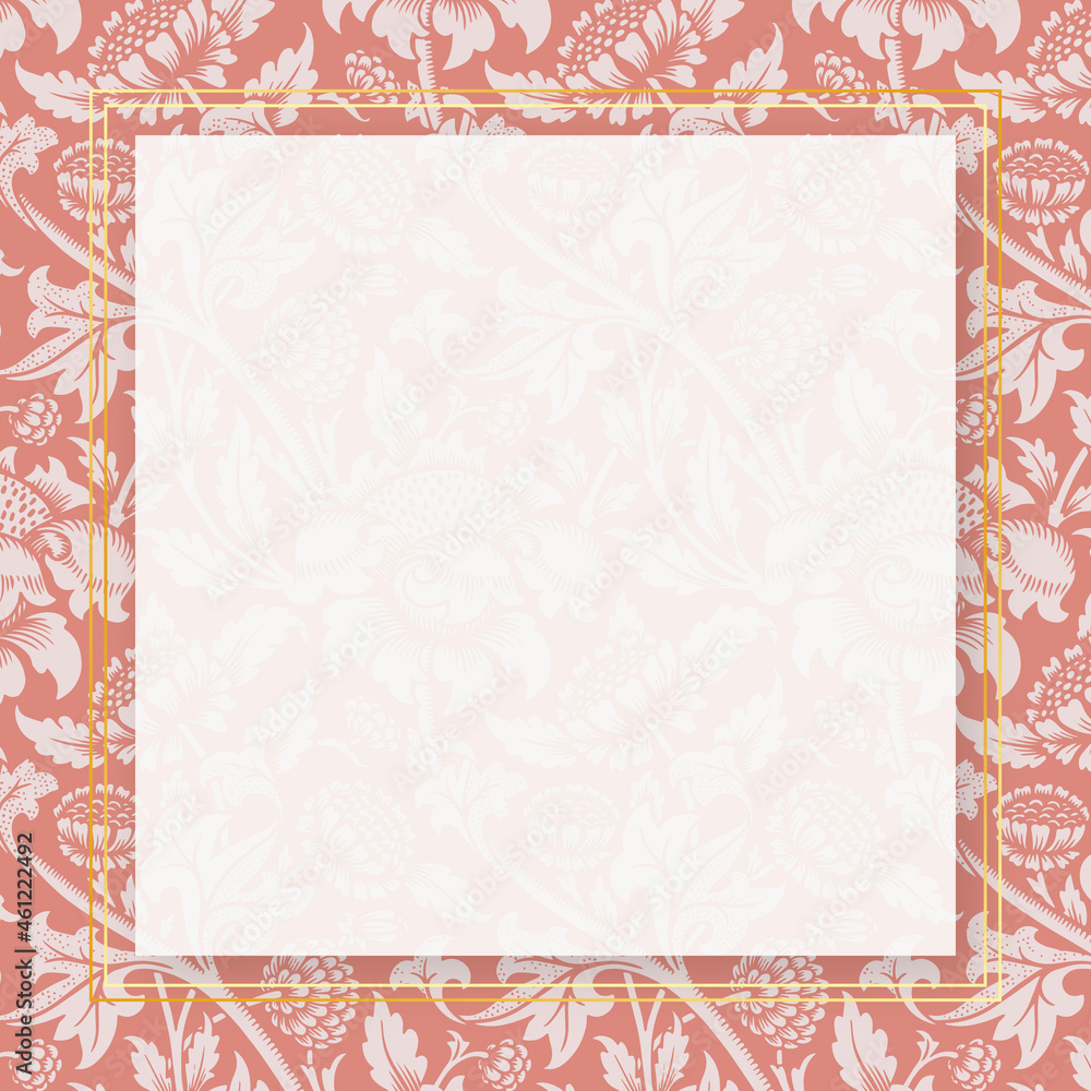 Vintage nature ornament frame pattern vector