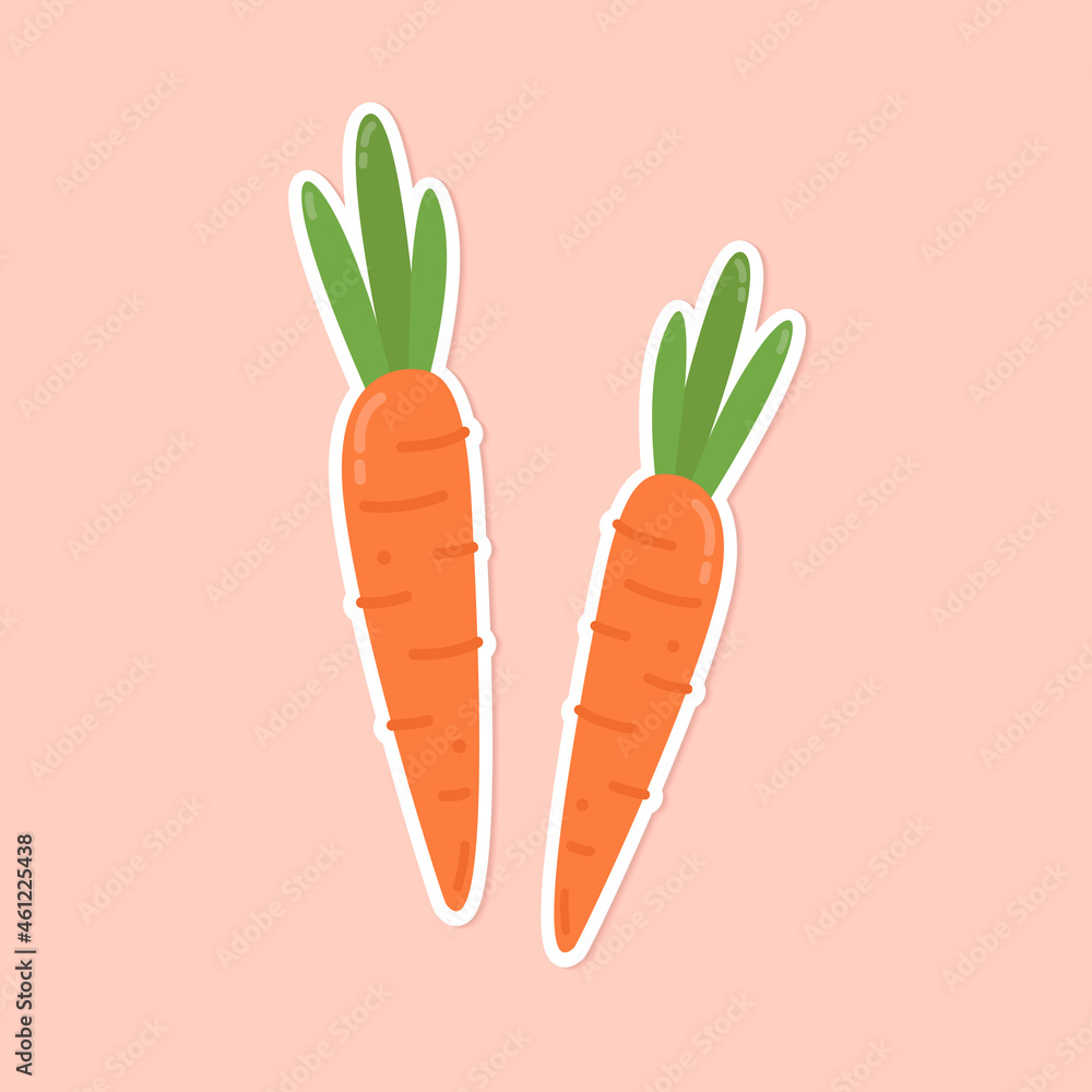 Vector colorful carrot food sticker clipart