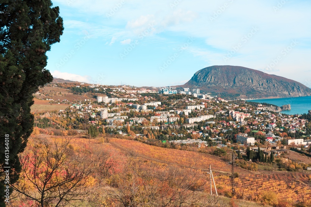 Natural landscape mount and sea