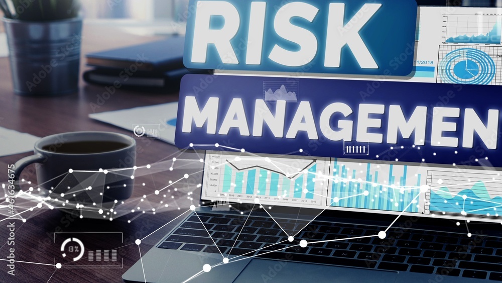 Risk Management and Assessment for Business Investment conceptual . Modern graphic interface showing