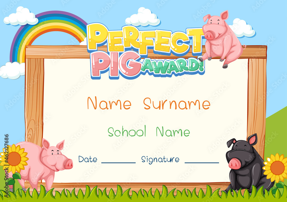 Diploma or certificate template for school kids