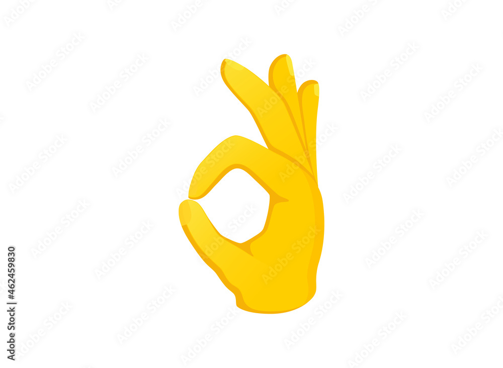 Ok hand icon. Hand gesture emoji vector illustration.
