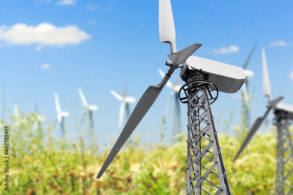 Wind turbines for electric power production on nature