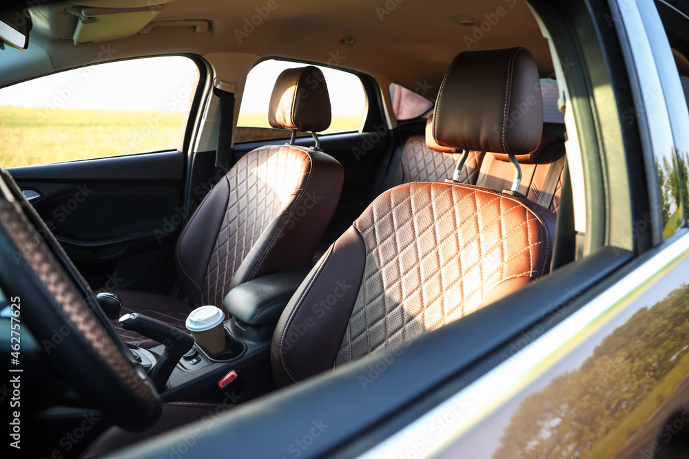 Front leather seats in modern car