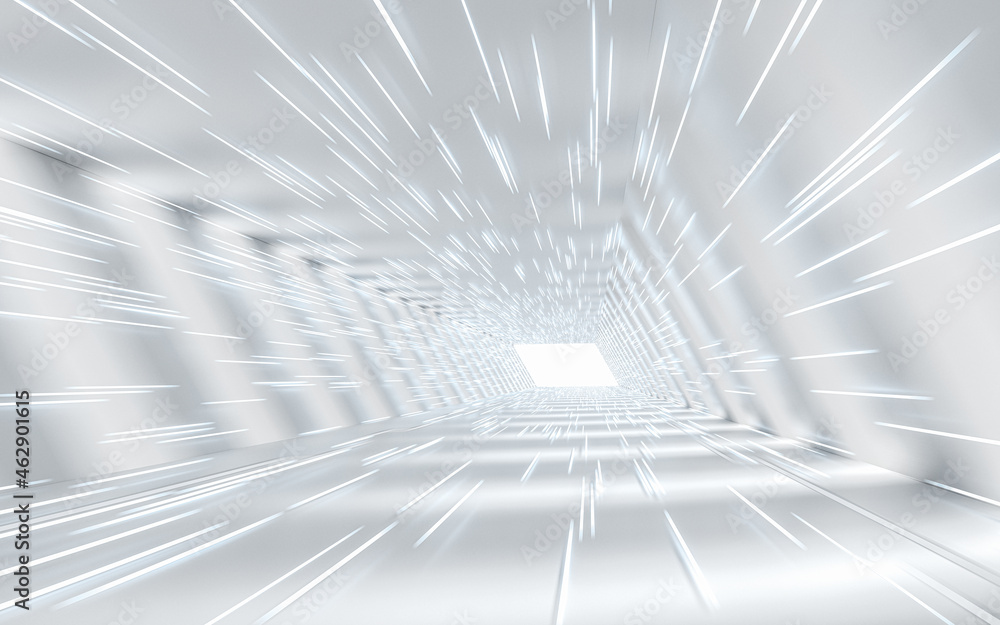 White empty tunnel, 3d rendering.