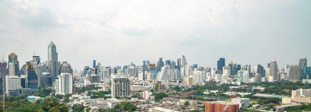 Cityscape and high-rise buildings in metropolis city center . Downtown business district in panorami