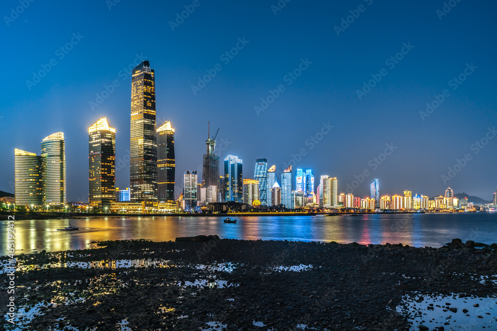 Beautiful coastline architectural landscape in Qingdao, China