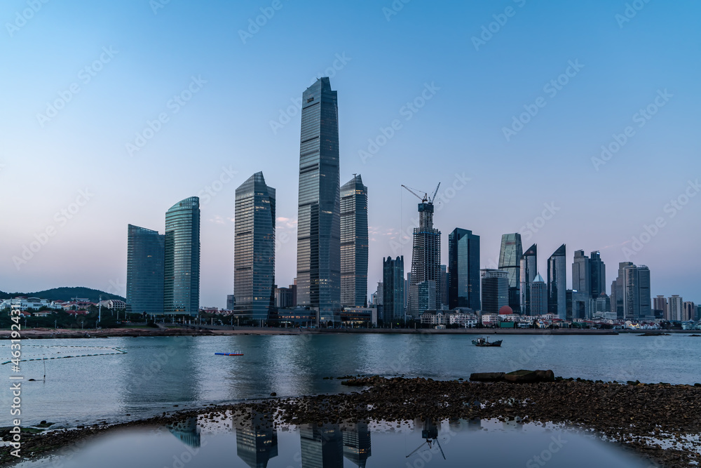 Beautiful coastline architectural landscape in Qingdao, China