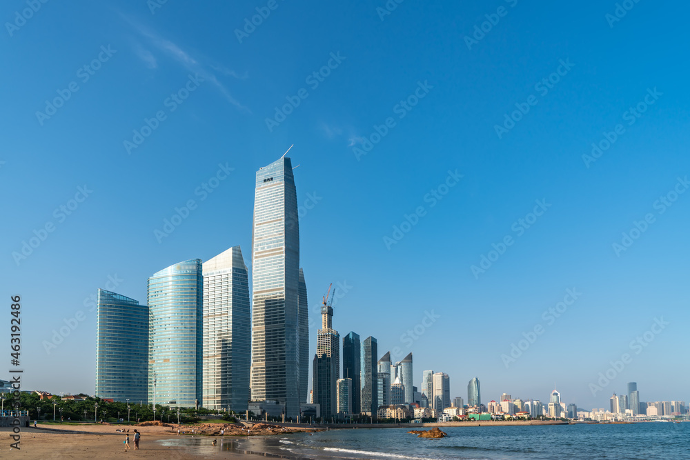 Beautiful coastline architectural landscape in Qingdao, China