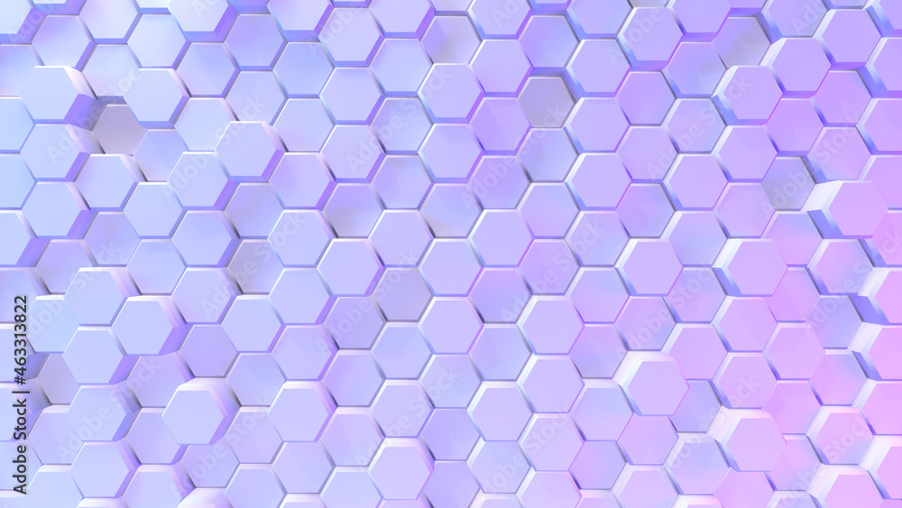 Abstract hexagon geometric background - 3D render design