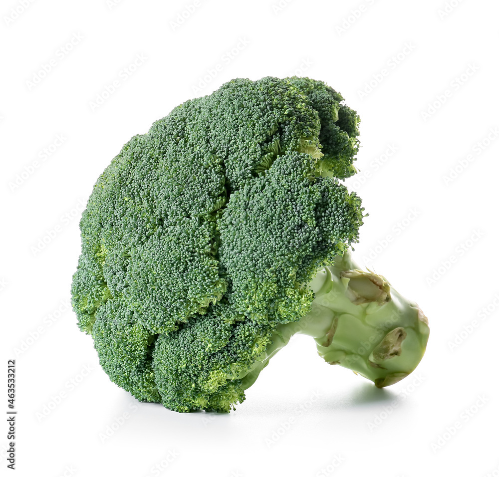 Healthy broccoli cabbage on white background