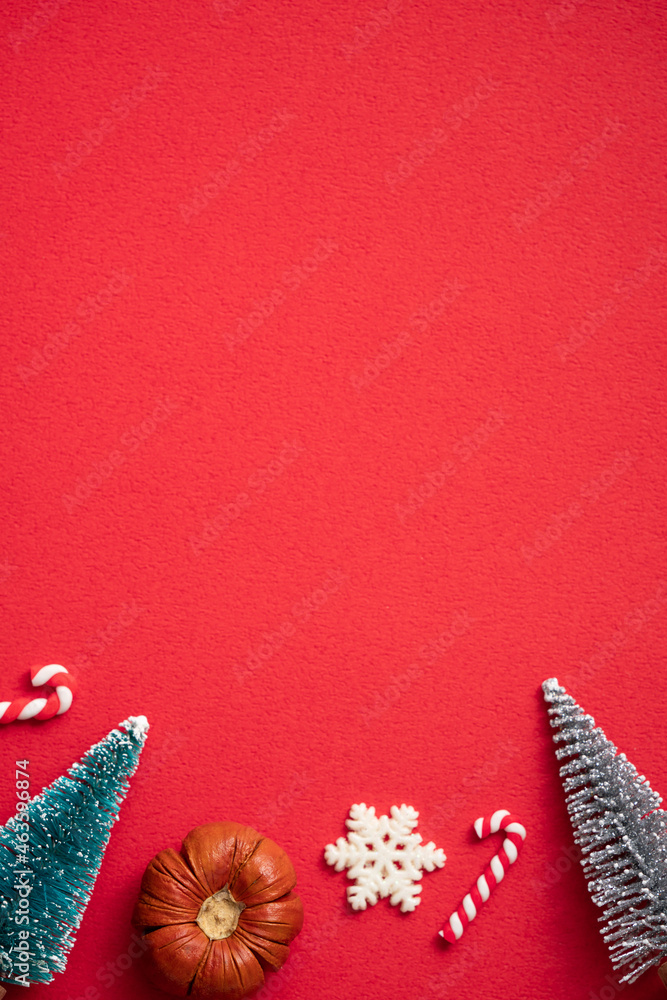 Christmas background design concept with cute decors