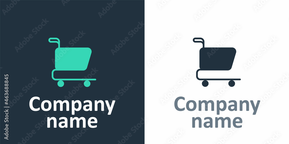 Logotype Shopping cart icon isolated on white background. Online buying concept. Delivery service si