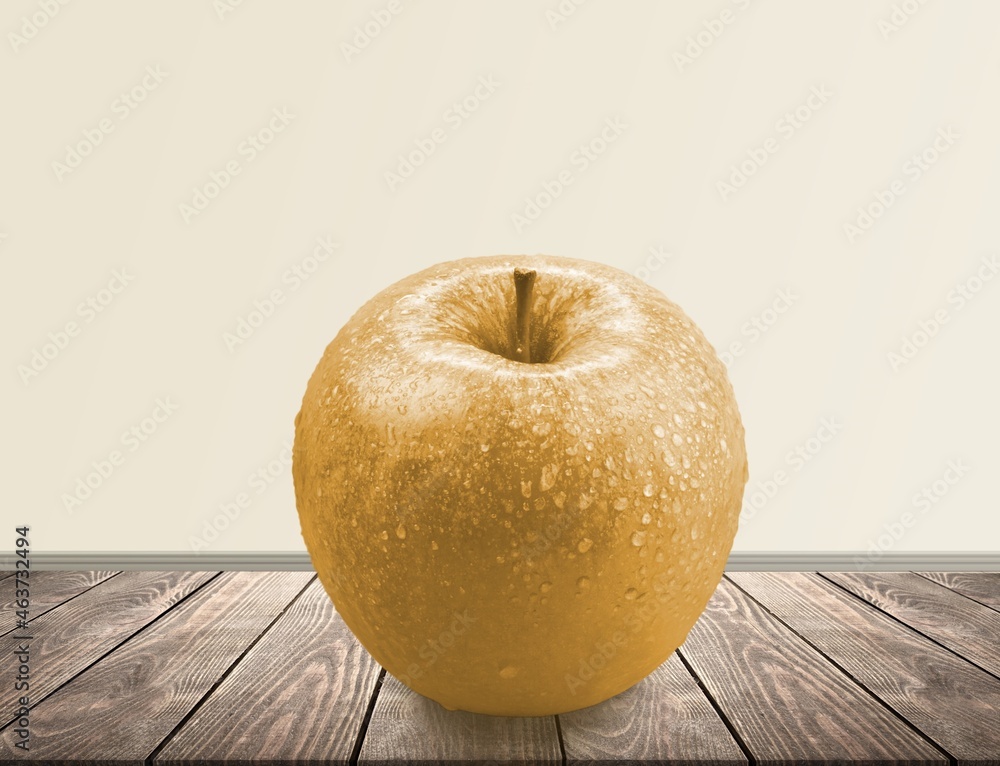 Fresh Snow pear fruit on the wooden desk