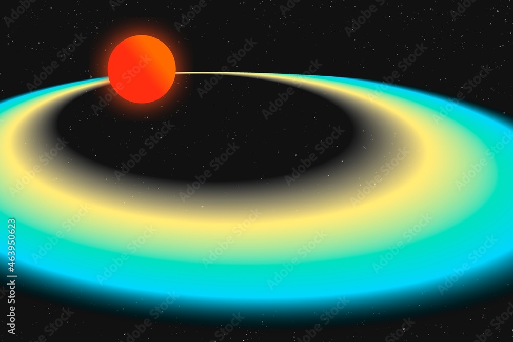 Galaxy saturn background, holographic gradient design