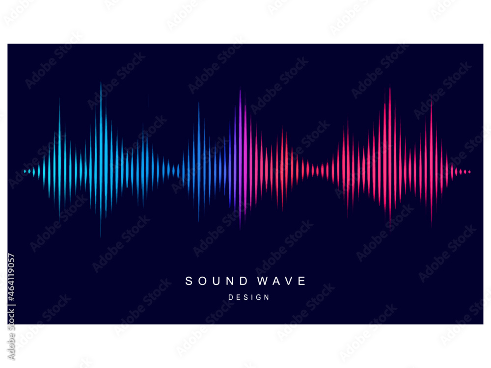 Voice and sound recognition. Sound wave equalizer. Modern visualization and futuristic element. Musi