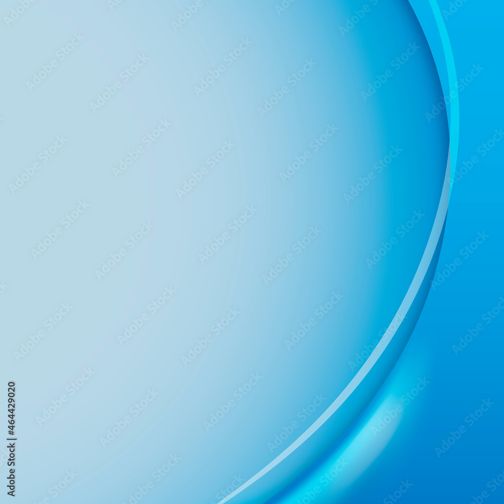 Cerulean blue curve frame template vector