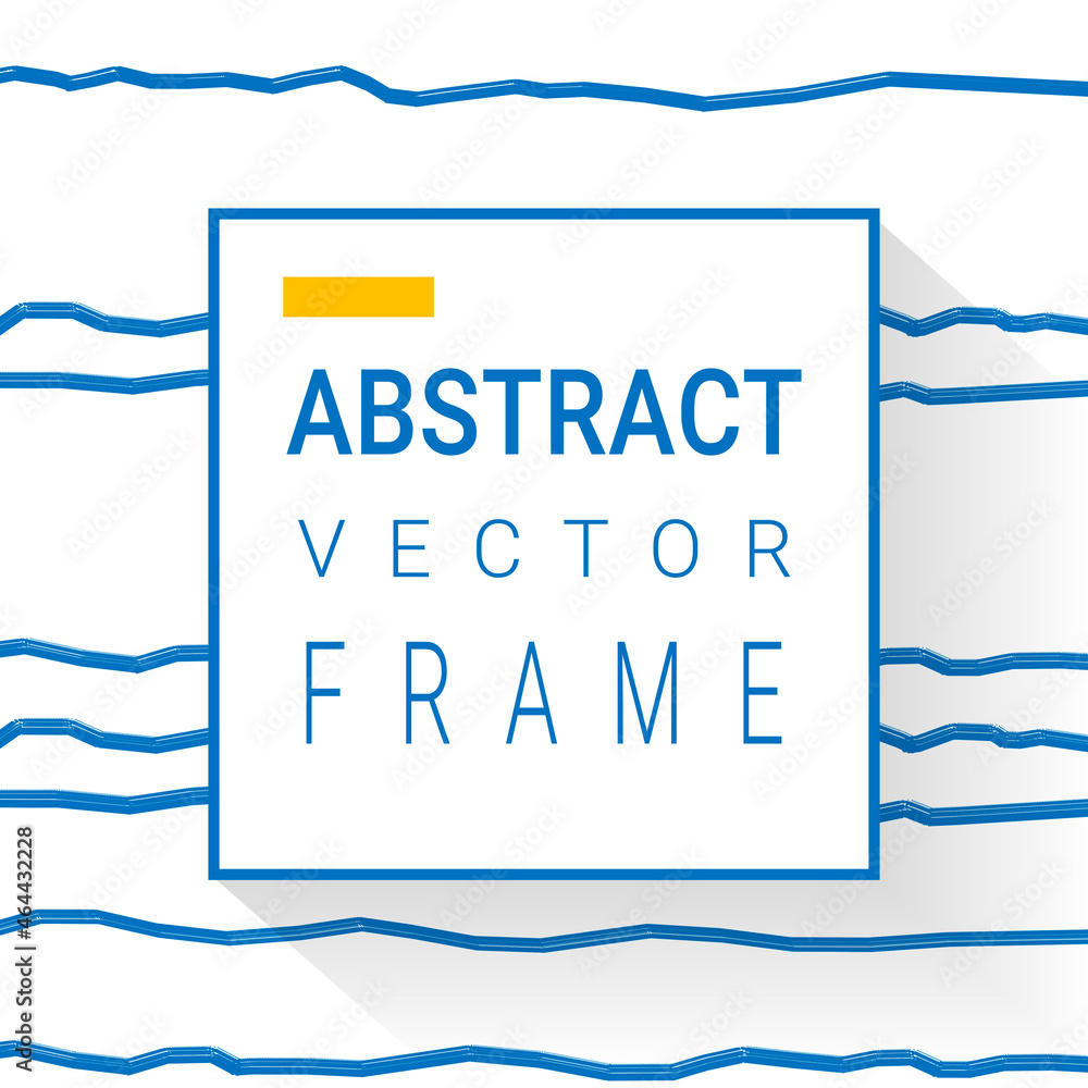 Blue square abstract frame vector