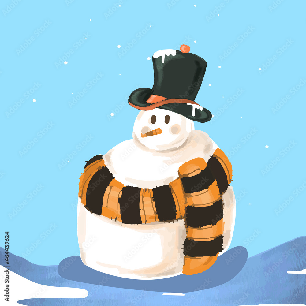 Cute Snowman Christmas element vector