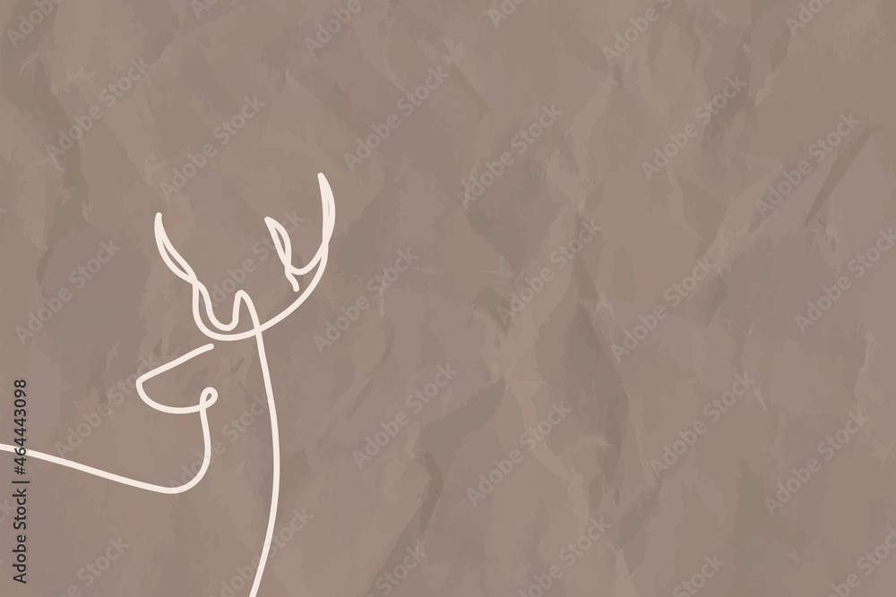 Minimal deer background, aesthetic design vector