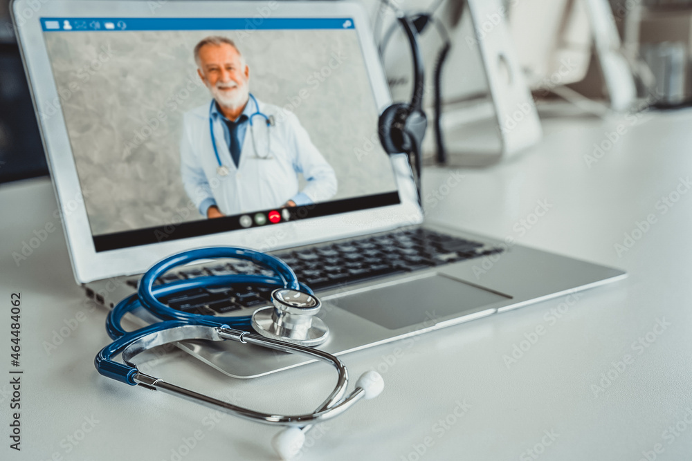 Telemedicine service online video call for doctor to actively chat with patient via remote healthcar