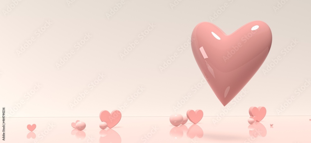 Hearts - Appreciation and love theme - 3D render illustration