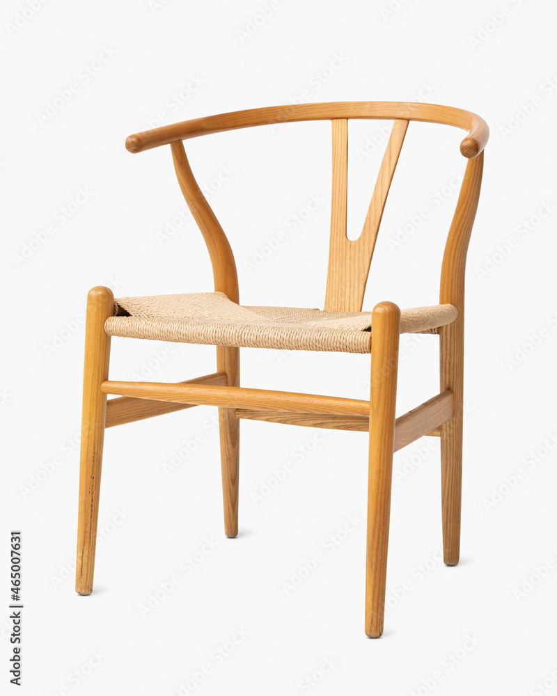 Wishbone chair in natural wood